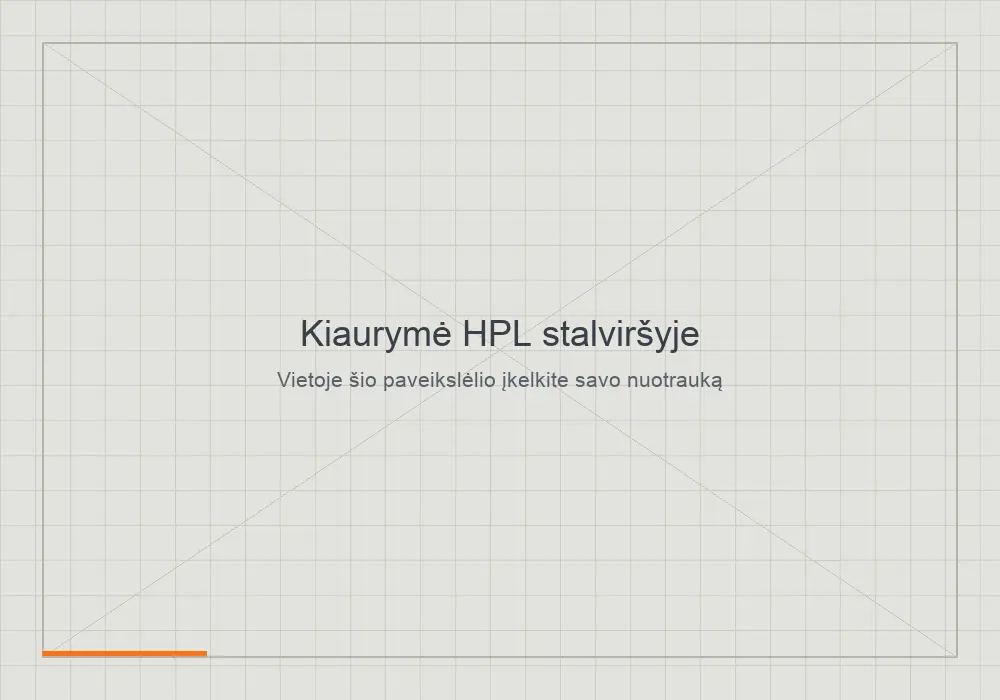 Kiaurymė HPL stalviršyje po CNC frezavimo